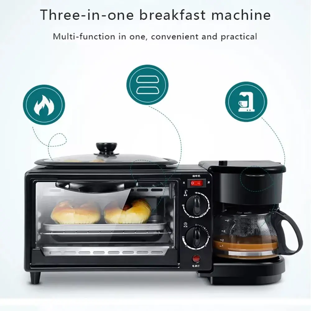 Buy 3 in1 Coffeemaker, Griddle, Toaster Oven with Timer