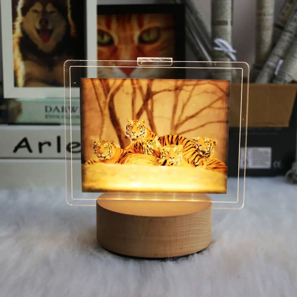 Multi-color Wooden Crafted LED Photo Frame