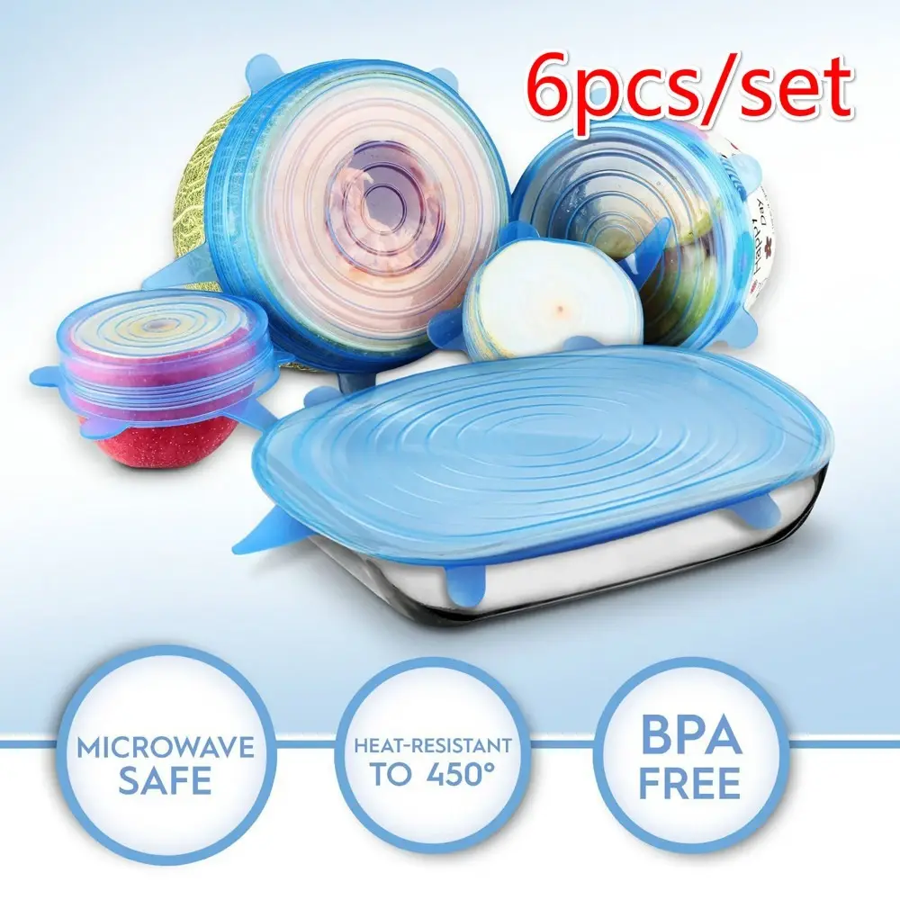 Set Air Tight Silicone Stretch Lids Food Covers