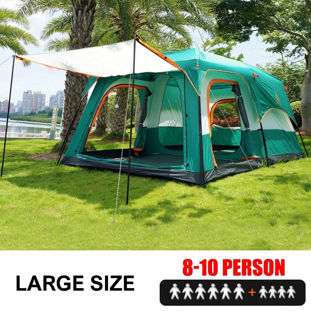 Large Tent 8-10 Person Family Cabin Tents for Camping