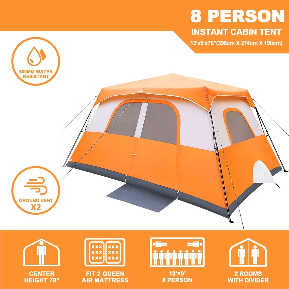 8-10 Person Family Cabin Tents for Camping