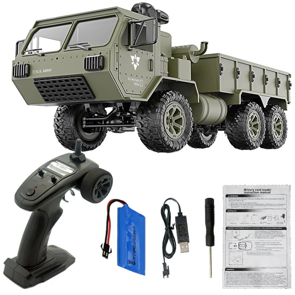 RC Military Truck, 6WD Heavy Off-Road Vehicle Toy