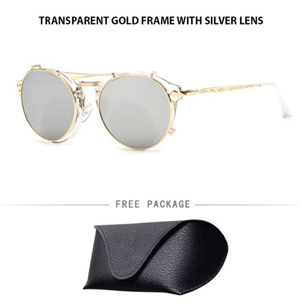 Transparent Gold Frame With Silver Lens