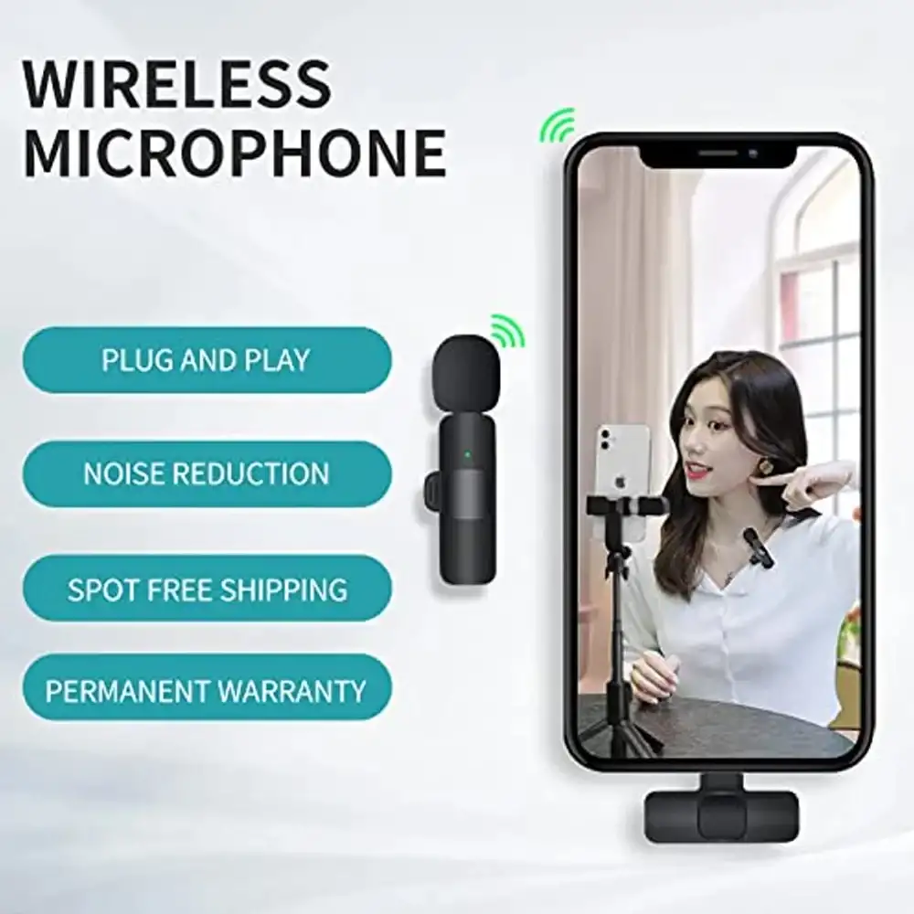 Jopters - K9 Wireless Collar Microphone Dual Lapel Lavalier for Vlogging,  Interview Live Stream works with Android Smarphones and iPhone(iOS)